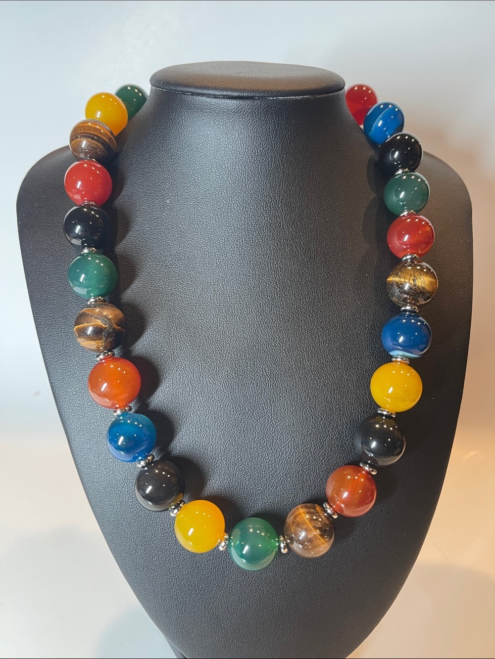 Multicolor Glossy Bead Necklace - Women Jewelry 01755